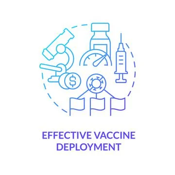 Effective vaccine deployment blue gradient concept icon Stock Illustration