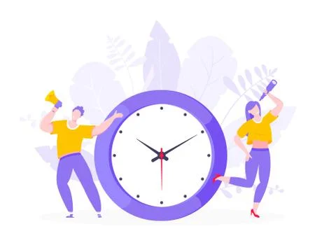 Effective work time management business concept flat style design vector Stock Illustration