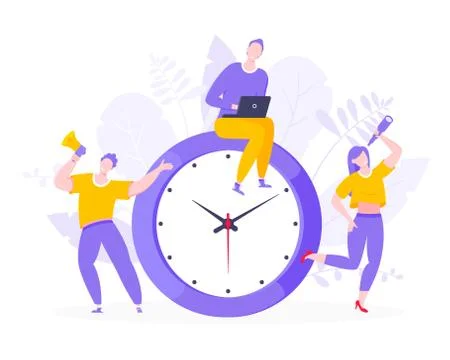 Effective work time management business concept flat style design vector Stock Illustration