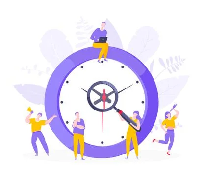 Effective work time management business concept flat style design vector Stock Illustration