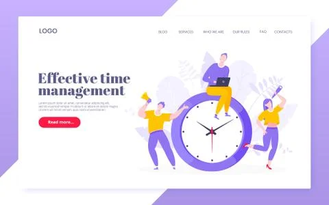 Effective work time management business concept flat style design vector イラスト素材