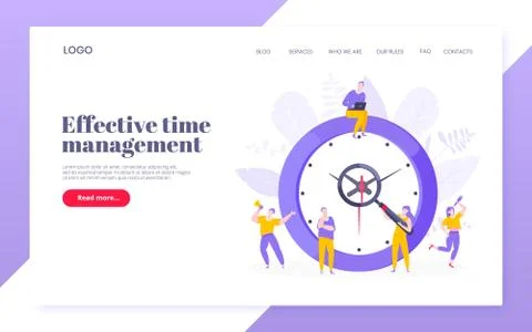 Effective work time management business concept flat style design vector イラスト素材
