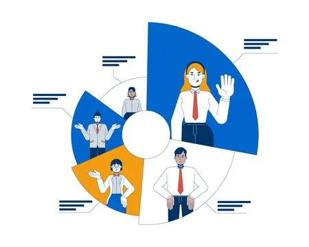 Effective workload distribution 2D illustration concept Illustrazione stock