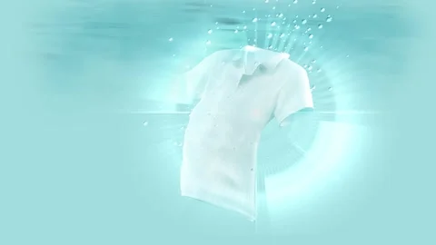 Effectiveness of removing dirt and bacteria embedded in fabric fibers 3D ima Stock Footage 308067399