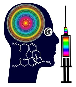 The effects of heroin use Stock Illustration
