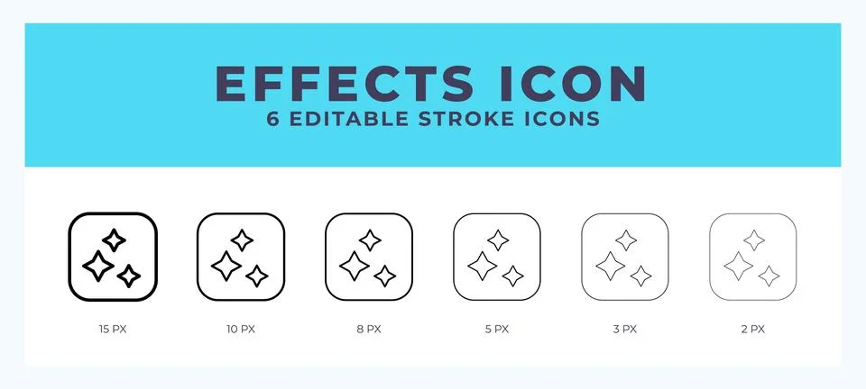Effects line icon illustrations with editable strokes. Stock Illustration