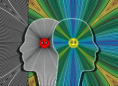 Effects of positive attitude Stock Illustration