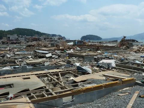 The effects of the tsunami in Japan. Stock Photos