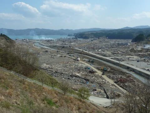 The effects of the tsunami in Japan. Stock Photos