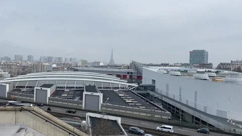 Effeil Tower View from suburb Stock Footage 217363953