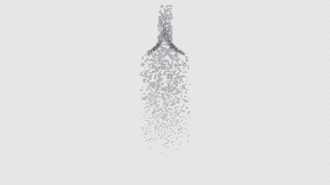 Effervescent Beer and Champagne Bubbles Rising in Bottle Shape Stock Footage 335882410