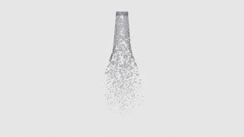 Effervescent Beer and Champagne Bubbles Rising with alpha channel. Video stock 341892795