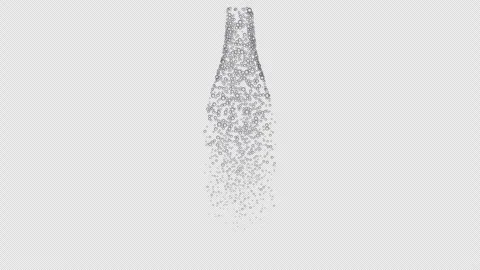 Effervescent Beer and Champagne Bubbles Rising with alpha channel Stock Footage 341892799