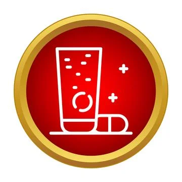 Effervescent drink with capsule medicine solid icon Stockillustratie