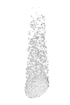 Effervescent fizzy tablet dissolving with bubbles isolated on white backgroun 库存插图