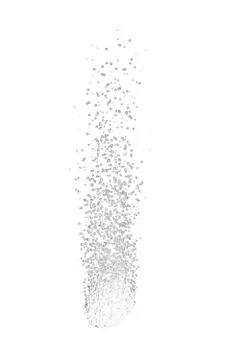 Effervescent fizzy tablet dissolving with bubbles isolated on white backgroun Stock Illustration