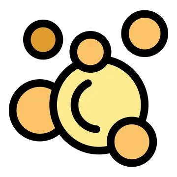 Effervescent golden bubbles floating and forming a cluster Stock Illustration