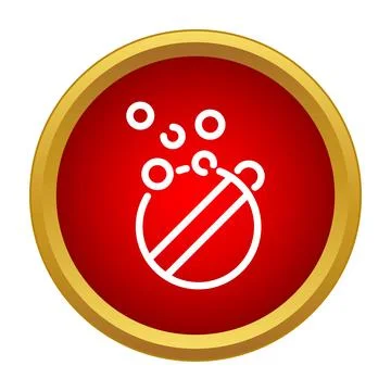 Effervescent pill dissolving icon in red circle Stock Illustration