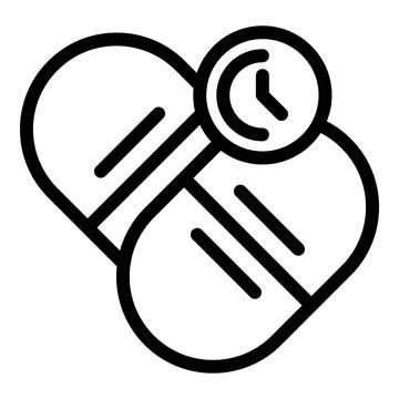 Effervescent pill icon outline vector. Vitamin powder aspirin Stock Illustration