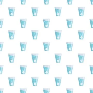 Effervescent pills dissolving in water seamless pattern Illustrazione stock
