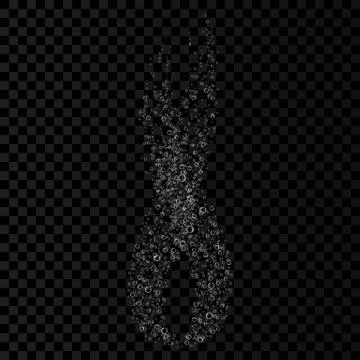 Effervescent soluble tablet bubbles isolated on white background. 库存插图