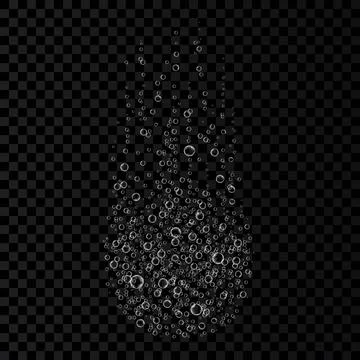 Effervescent soluble tablet bubbles isolated on white background. Stock Illustration