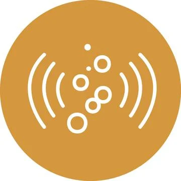 Effervescent tablet dissolution sound wave bubbles icon graphic sign symbol.. 스톡 일러스트