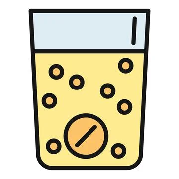 Effervescent tablet dissolving in a glass of water Ilustración de archivo