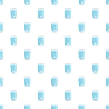 Effervescent tablet dissolving in a glass of water pattern Stock Illustration