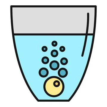 Effervescent tablet dissolving in a glass of water Stockillustratie