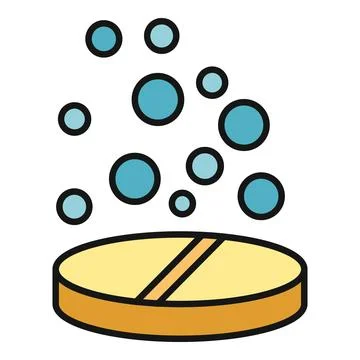 Effervescent tablet dissolving with many bubbles icon Stockillustratie