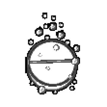 Effervescent tablet dissolving, producing medicinal bubbles Stock Illustration