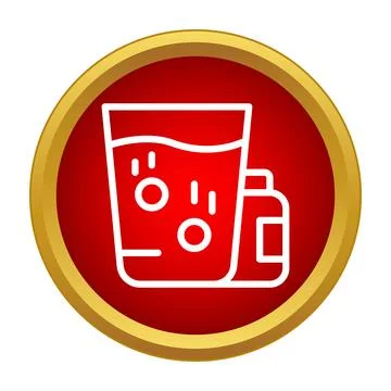 Effervescent tablet dissolving in a water glass icon Stock Illustration