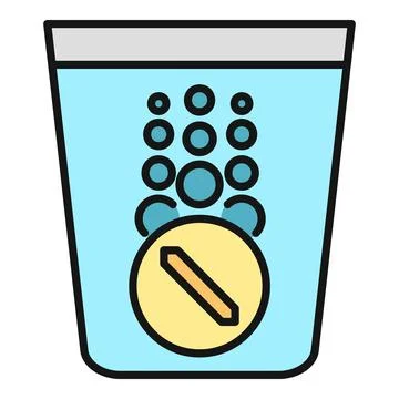 Effervescent tablet dissolving in water in glass Stock Illustration