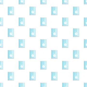 Effervescent tablet dissolving in water glass seamless pattern 스톡 일러스트