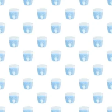 Effervescent tablet dissolving in water glasses pattern Stock Illustration