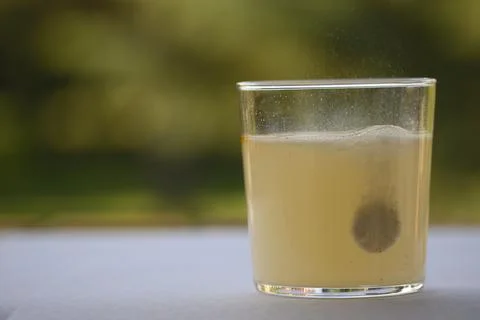 Effervescent tablet for flu and cold like symptoms Stock Photos