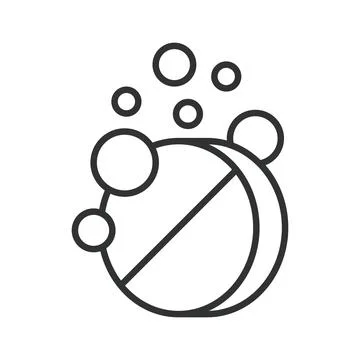 Effervescent tablet icon in line design. fizzy pill, dissolving medicine on Stock-Illustration