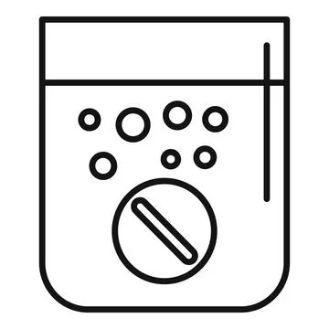 Effervescent tablet packaging being dissolved in glass of water Stock Illustration