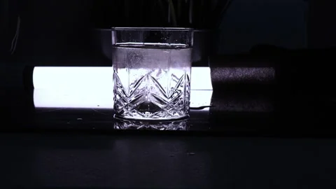 Effervescent tablet vitamin C nutritional supplements in glass Stock Footage 268501696