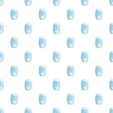 Effervescent tablets dissolving in water glass seamless pattern イラスト素材