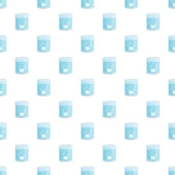 Effervescent tablets dissolving in water glass seamless pattern Stock Illustration