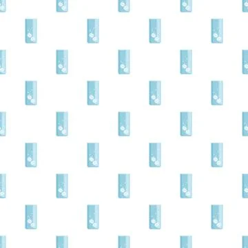 Effervescent tablets dissolving in water glass seamless pattern Stock Illustration