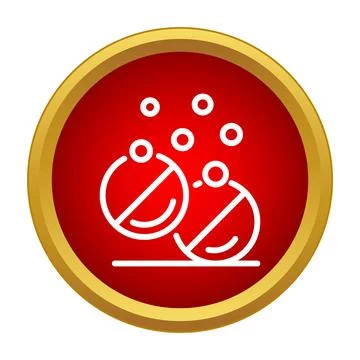 Effervescent tablets dissolving in water icon creating bubbles Ilustración de archivo