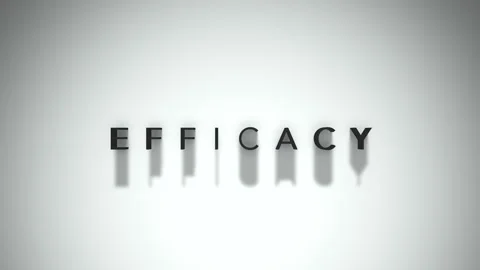 Efficacy 3D title animation matte black text on a white background Stock Footage 300716878