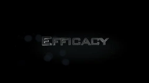 Efficacy title metal text on black alpha channel background Stock Footage 296268248