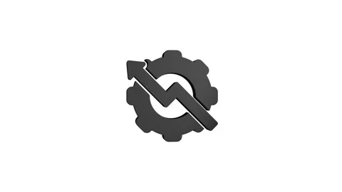 Efficiency 3D rendering rotating gear mechanism wheel for teamwork success .. Video stock 313463569