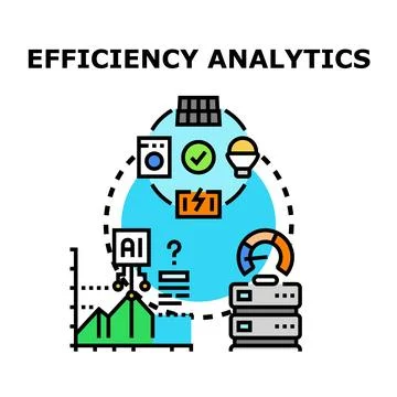 Efficiency analytics optimizing resource consumption concept 库存插图