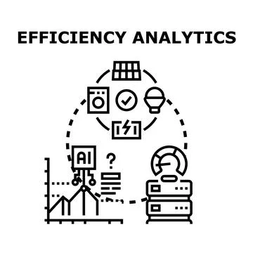 Efficiency analytics optimizing resource consumption concept Stock Illustration