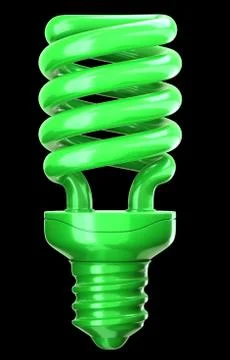 Efficiency and eco friendly technology: green light bulb Stock Illustration